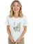 Kadın Beyaz Relaxed Fit %100 Pamuk Tişört – Sokak Lambaları ve Şemsiyeler Baskılı 3