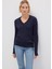 Ipek Karışımlı V Yaka Lacivert Kazak 1710720-89101 10