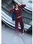 Biye Detaylı Fermuarlı Bordo Sweatshirt 1S10365-70393 9