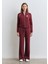 Biye Detaylı Fermuarlı Bordo Sweatshirt 1S10365-70393 12