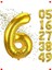 Gold Renk 6 Rakam Folyo Parti Balonu 102 cm 1