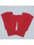 Kırmızı El Örgüsü Yetişkin Parmaksız Eldiven-2 2