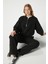 Kadın Darcy Içi Polarlı Oversize Kalıp Siyah Alt Üst Eşofman Takımı 1
