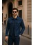 Erkek Günlük Mevsimlik Slim Fit Trend Lacivert Kot Ceket 3