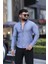 Saklı Düğmeli Slim Fit Klasik Yaka Uzun Kol Pamuk Gömlek 3