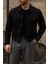 Erkek Trend Comfort Günlük Slim Fit Siyah Kot Ceket 1