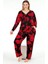 Lady Çiçek Desenli Kadın Uzun Kol Önden Düğmeli Büyük Beden Pijama Takımı 2