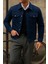 Erkek Trend Comfort Günlük Slim Fit Lacivert Kot Ceket 3