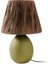 Design Rond Seramik Abajur - Yeşil / Kahverengi - 37X24X24 cm 3