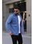 Erkek Kot Gömlek Rahat Kalıp, Çift Cepli, Düğmeli Denim Gömlek 2
