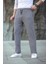 Erkek Paça Yırtmaçlı Burgu Selanik Dokulu Jogger Buggy Pantalon Rahat Kalıp - Gri 3