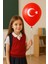( 100 Adet ) Ay Yıldız Türk Bayrağı Baskılı Balon Kırmızı Balon Milli Bayram Süsleme 2