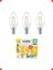 3'lü LED Filament Mum Ampul E14 4W 2700K Sarı Işık 1