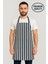 Lacivert-Beyaz Çizgili Premium Dokuma Gabardin Kumaştan, Ortadan Bölmeli Cepli, Mutfak Önlüğü Unisex 1