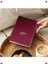 A5 Sert Kapaklı Keten Noktalı Not Defteri - Bordo 1