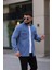 Erkek Kot Gömlek Rahat Kalıp, Çift Cepli, Düğmeli Denim Gömlek 1
