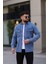 Erkek Kot Gömlek Rahat Kalıp, Çift Cepli, Düğmeli Denim Gömlek 2