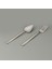 Can Canan 12'li Sade Tatlı Çatal Kaşık Takımı - Gri - 16,2 cm 1