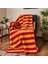 Soft Çizgili Pamuklu Tv Battaniyesi - Sarı / Kırmızı - 130X170 cm 1