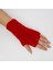 Kırmızı El Örgüsü Yetişkin Parmaksız Eldiven 4