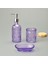 Bath 3'lü Cam Banyo Sıvı Sabunluk Seti - Mor 2