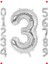 3 Rakam Gümüş Doğum Günü Balonu 102CM 1