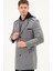 Erkek Palto %70 Yün %30 Polyester Uzun Kol Midi Siyah-Gri Desenli 6
