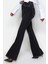 Siyah Kontrast Dikişli Yüksek Bel Comfort/esnek Flare Jean 1