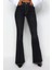 Siyah Kontrast Dikişli Yüksek Bel Comfort/esnek Flare Jean 2