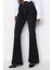 Siyah Kontrast Dikişli Yüksek Bel Comfort/esnek Flare Jean 3
