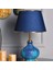 Light Patara Çini Detaylı Seramik Abajur - Mavi Şapka / Gold Ayak 2