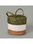 Living Green Culture Dekoratif Sepet - Krem / Yeşil - 27X28 cm 1
