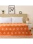 Soft Elias Pamuklu Çift Kişilik Battaniye - Ekru / Turuncu - 200X220 cm 2