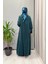 Cupro Ipek Elbise Petrol T26K-4024 3