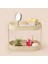 Bath 2 Katlı Oval Organizer - Krem - 32,5X19 cm 2