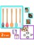 5 Adet Ahşap Saplı Silikon Spatula + 12 Adet Kek Kalıbı - Bisküvi Kalıbı - Fondan - 2li Set 4GY9RA 1