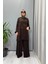 Cupro Jakar Tunik Takım Kahve 38010 1