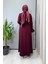 Güpür Detaylı Elbise Bordo 38823 4
