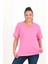Kadın V Yaka Basic Büyük Beden T-Shirt 1297-22 Truvakar Kol Düz Kahverengi 7