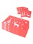 Noel Placemat Yıkanabilir Masa Yer Paspas Setleri 6 Placemat &amp 6 Bardak Paspas Geyik Noel Ağacı Kar Tanesi Basılı (Kırmızı) (Yurt Dışından) 2