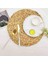 4 Paket Yuvarlak Su Sümbül Placemat Kaliteli Dokuma Hasır Masa Yer Paspasları 38CM (Yurt Dışından) 5