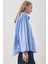 Oversıze Çizgili Gömlek Mavi Çizgi 5