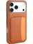 iPhone 17 Pro Max Kılıf Kartlıklı Mkst X-Kart Silikon Kapak - Kahverengi 1