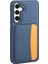 Samsung Galaxy S25 Fe Kılıf Kartlıklı Mkst X-Kart Silikon Kapak - Lacivert 2