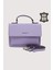 Hakiki Deri Kadın El Çantası Lila SMR9022 4
