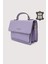 Hakiki Deri Kadın El Çantası Lila SMR9022 8