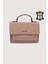 Hakiki Deri Kadın El Çantası Pudra SMR9022 1