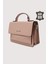 Hakiki Deri Kadın El Çantası Pudra SMR9022 7
