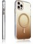 iPhone 14 Pro Max Kılıf M-Safe Şarj Özellikli Transparan Renk Geçişli Mkst Toros Kapak - Gold 6