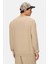 Machado Koyu Bej Bisiklet Yaka Gofre Baskı Standard Fit Erkek Sweatshirt 3